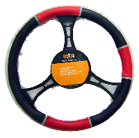 STEERING WHEEL COVER BLACK / RED