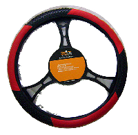 STEERING WHEEL COVER BLACK / RED